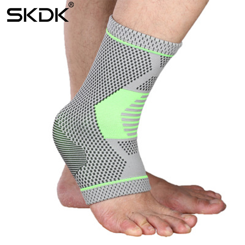 

SKDK Sports Running Ankle Brace Compression Ankle Supports Pad Anti Sprain Gym Football Basketball Nylon Strap Brace 1PC, Gray