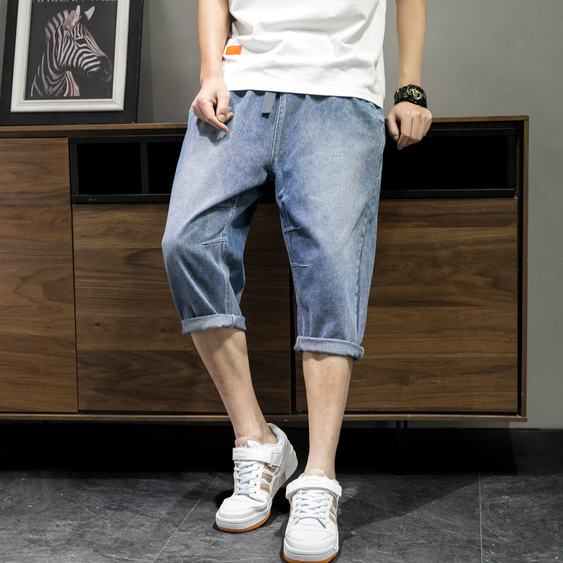 

Men Denim Shorts 2020 new arrival fashion men half Jeans cotton soft pants for, Dark blue