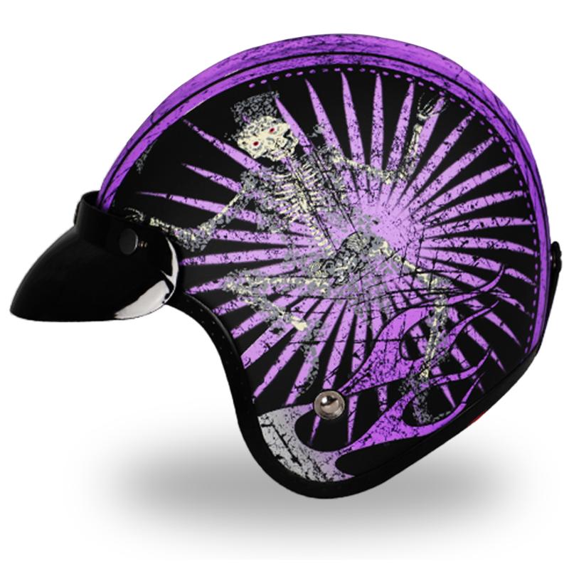 

Purple Retro Vintage German Style Motorcycle Helmet 3/4 Open Face Helmet Scooter Chopper Cruiser Casco Motorbike Moto, P902-08