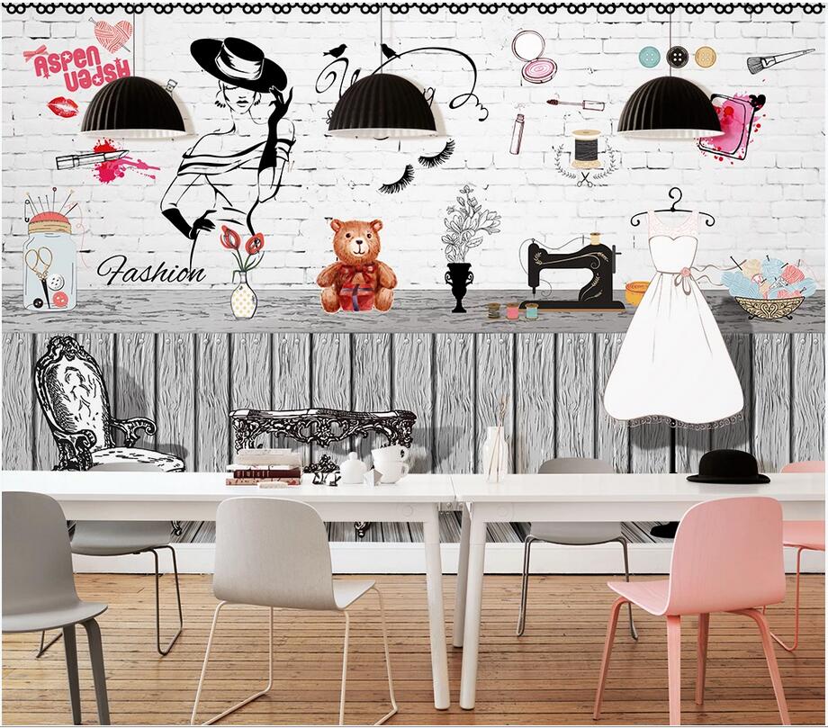 

3d wallpaper stickers custom photo European-style hand-painted women's makeup retro background wall mural paper photo wallpaper 3d, Non-woven wallpaper
