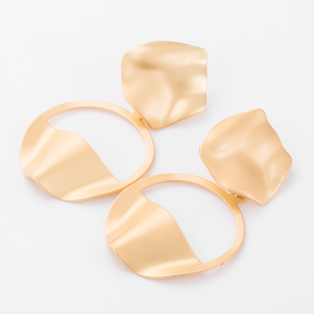 

Personalized simple style multi-layer alloy semi-circular hollow earrings women's fashion simple all-match earrings