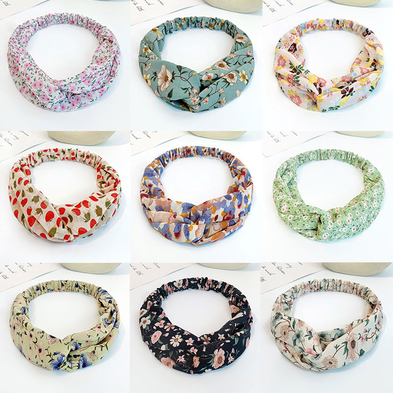 

New Women Chiffon Suede Soft Solid Headbands Vintage Cross Knot Elastic Hairbands Bandanas Girls Hair Bands Hair Accessories