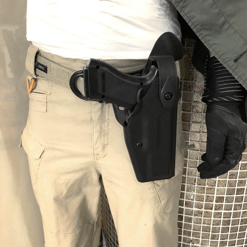 

Tactical Pistol Gun Holster Quick Drop FIT Gloc K 17 19 22 23 31 32 Gun Belt Holster, Black