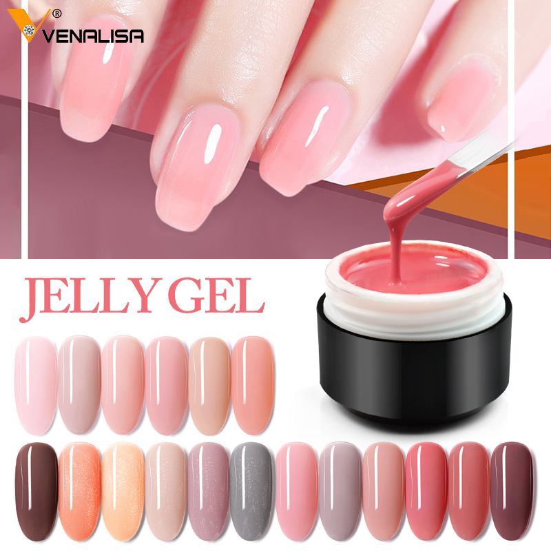 

Vnealisa Translucent Nail Gel Polish 5ml jelly gel clear pink uv nail polish Semi Permanent varnish color coat, L09
