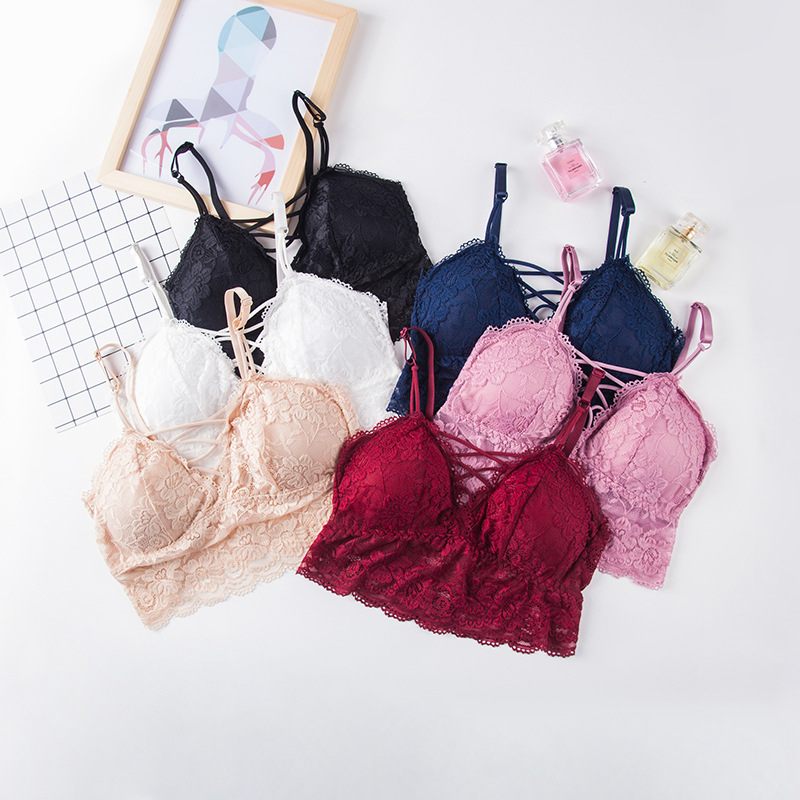 

Linbaiway Lace Top Camisole Women Bras Lingerie Sexy Bralette Seamless Tank Camis Underwear Vest Crop Femme Brassiere, 02