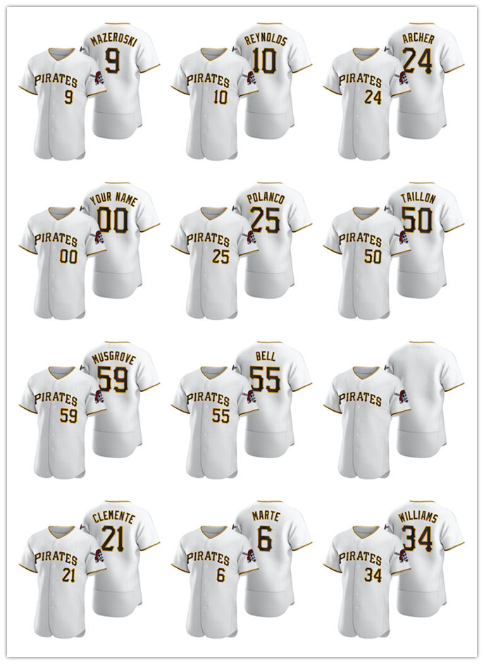 

Pittsburgh Pirates MEN WOMEN YOUTH 21 Roberto Clemente 6 Starling Marte 55 Josh Bell Authentic baseball Jersey