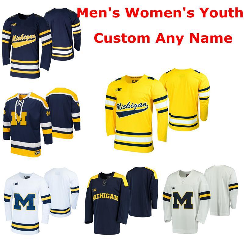 

Michigan Wolverines Jerseys Mens Van Wyhe Jersey Jack Becker Blankenburg Eric Ciccolini Luke Morgan College Hockey Jersey Custom Stitched, Mens navy yellow