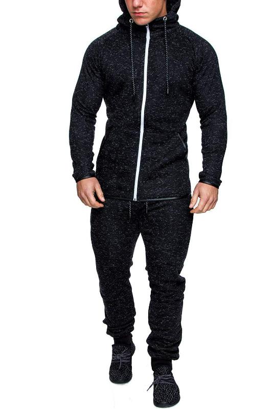 

Mens Casual Sports Track Suit Men 3D Snowflake Slim Fit Color Zipper Cardigan Sports Sweat Suits Men Track Suit Herenkleding, Black