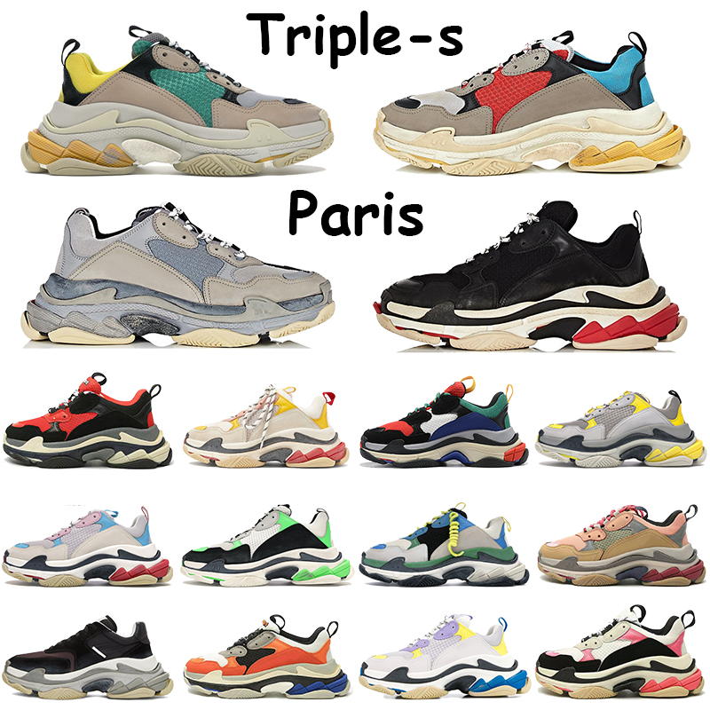 

Triple-s Casual Shoes Beige Green Yellow Grey Red Blue Silver Red Black Triple White Purple Rose Gold Burgundy Mens Trainers Stylist Sneaker, Mahogany