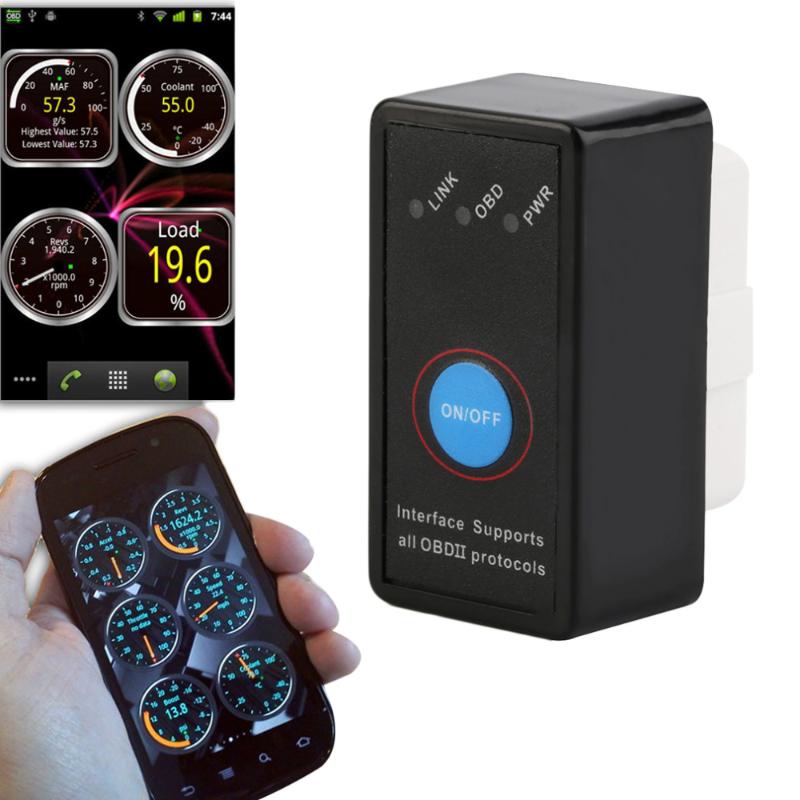 

Auto Mini V2.1 ELM327 Bluetooth ELM 327 OBD2 OBD ii CAN-BUS Diagnostic tool Car Scanner Switch Works on Android Symbian Windows