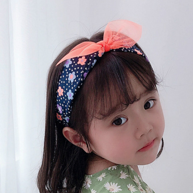 

Girl Headbands Simple Cute Fabric Color Small Flowers Network Yarn Small Ear Hairbands for Children Fashion Hair Accessories