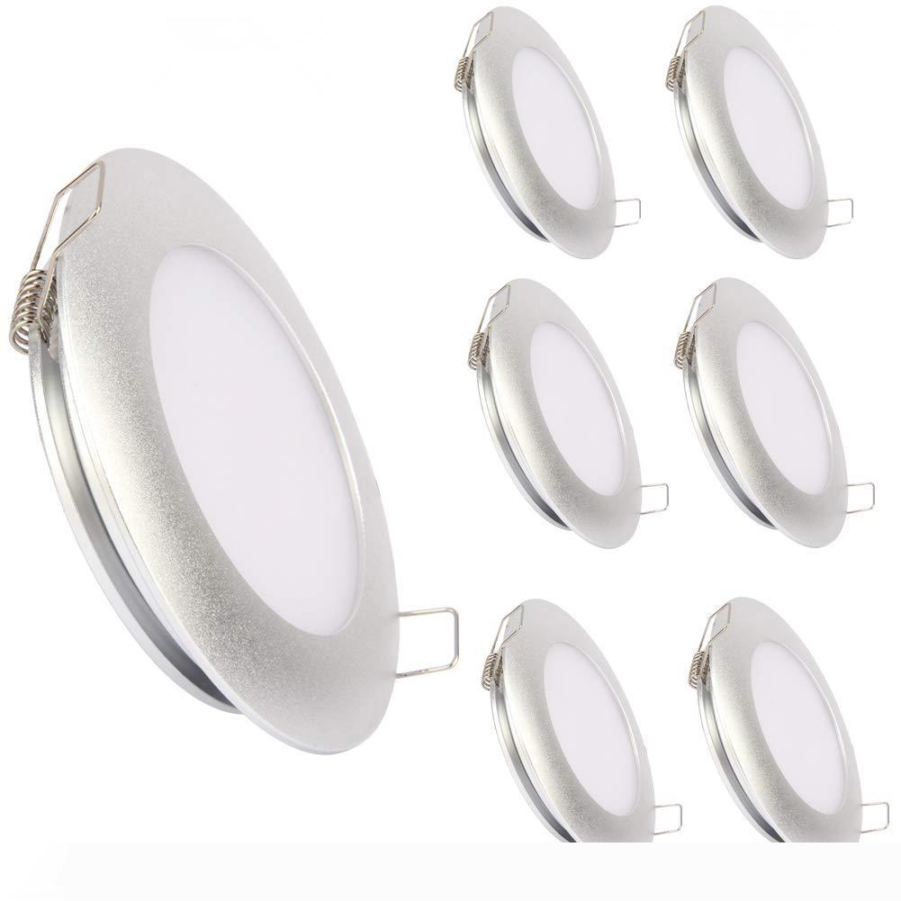 

Topoch PWM Dimming Ceiling Lights for Bathroom Dining Room 6-Pack 12V 3.5" 5W Spring Clip MountAluminum Low Profile Space Saving Downli