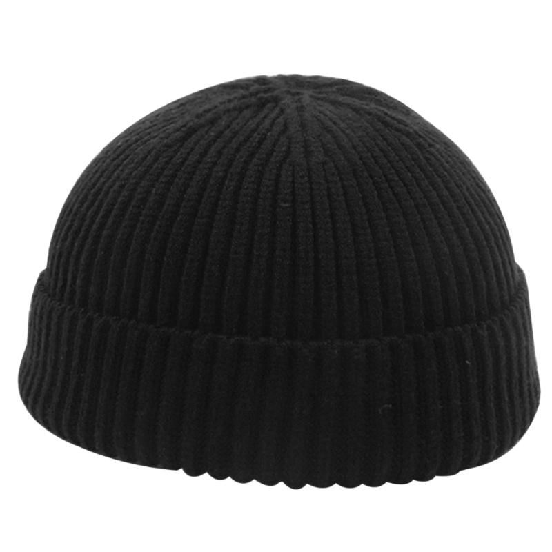 

Men Women Knitting Baggy Beanie Warm Winter Hat Ski Slouchy Fisherman Docker Hat Outdoor Street Dance Hip Hop Cap, Black
