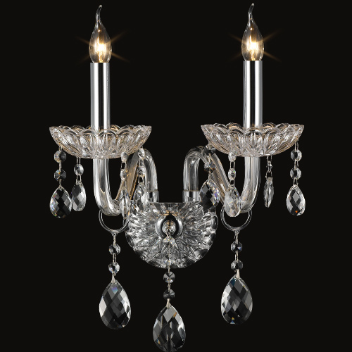 

Modern Crystal Wall Lamp Candle Led E14 Bulbs Silk Fabric Lampshade bedside wall light