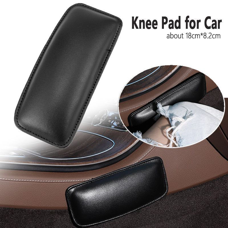 

1pc 18*8cm PU Leather Car Knee Pad Cushion Auto Interior Pad Elastic Cushion Memory Foam Comfortable Thigh Support Universal