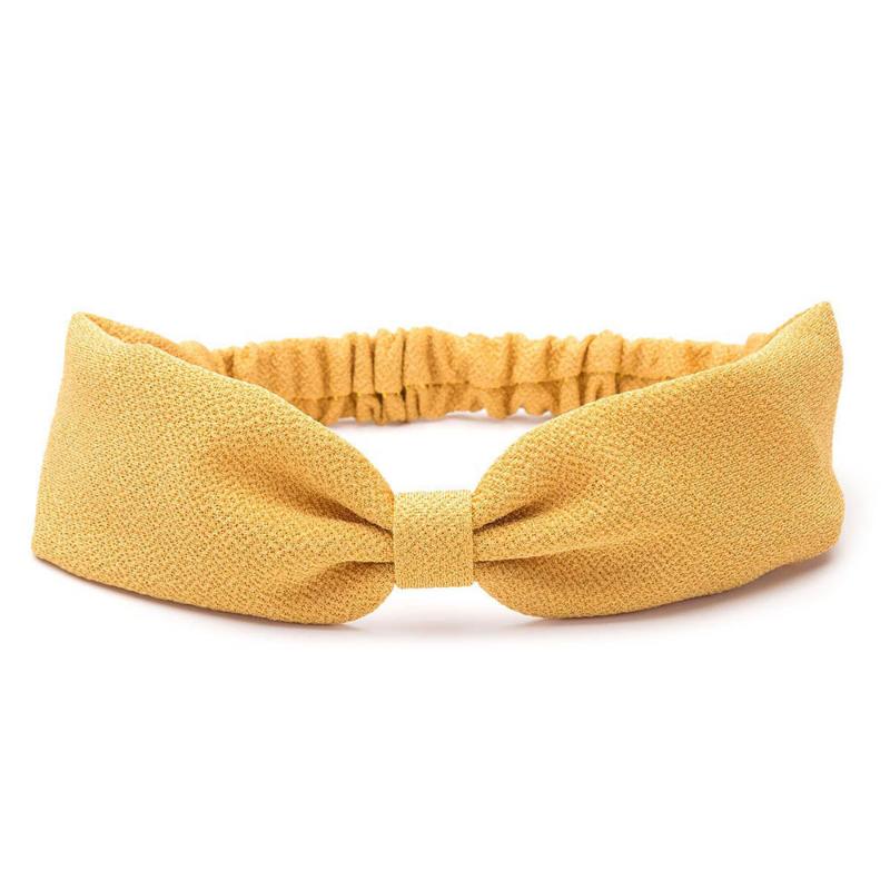 

Women Headband Solid Color Wide Turban Twist Knitted Cotton Hairband Spiral Double Girls Makeup Elastic Hair Bands Accessories, Yellow
