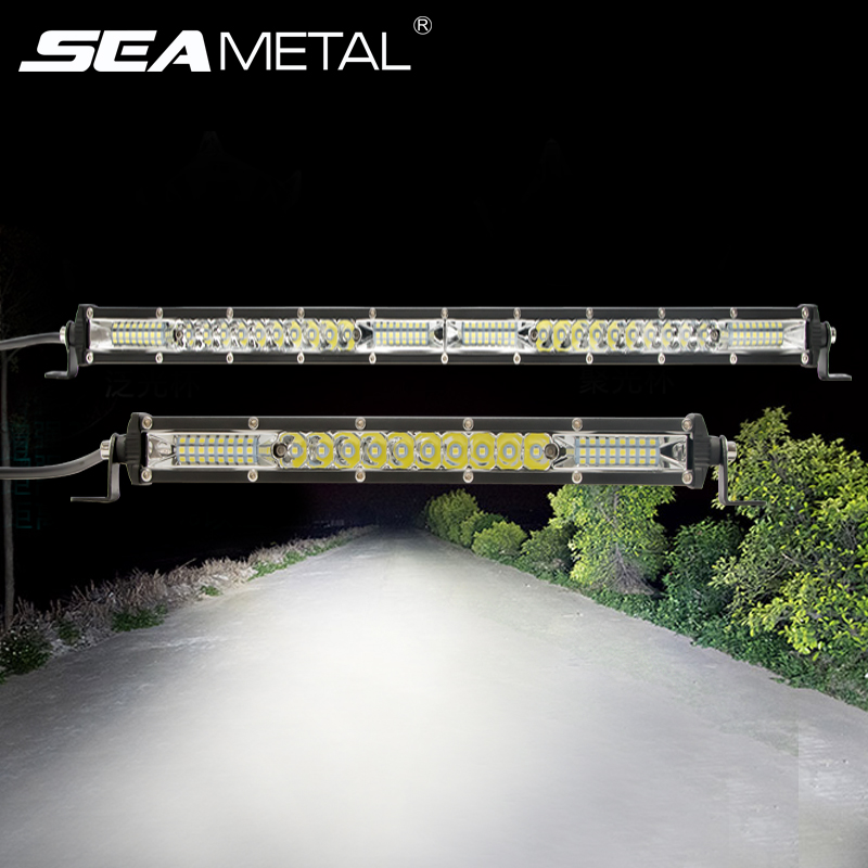 

12V-24V Daytime Running Lights 10 20 inch Led Work Light Led Bar Combo Spot Flood Day Light for Trucks Tractor Driving, As pic