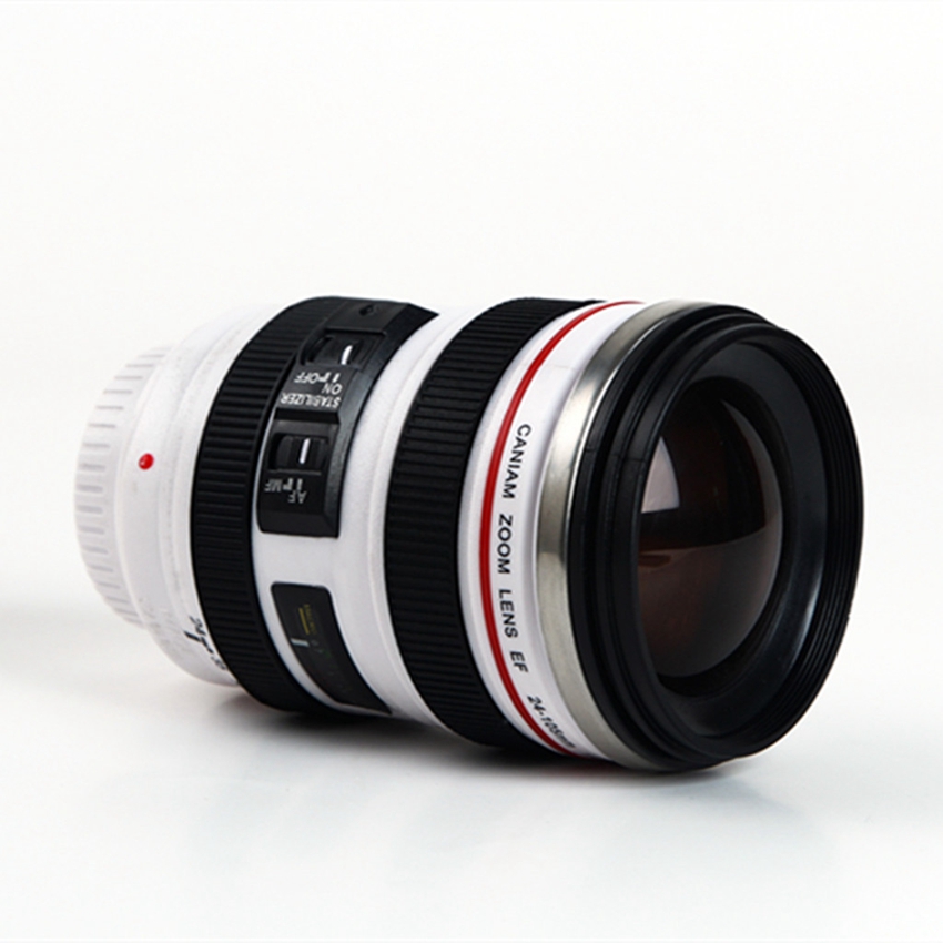 

Camera Lens Coffee Mug 6th Generation 400ml Stainless Steel Tumbler Coffee Cups ZZA2453, Black