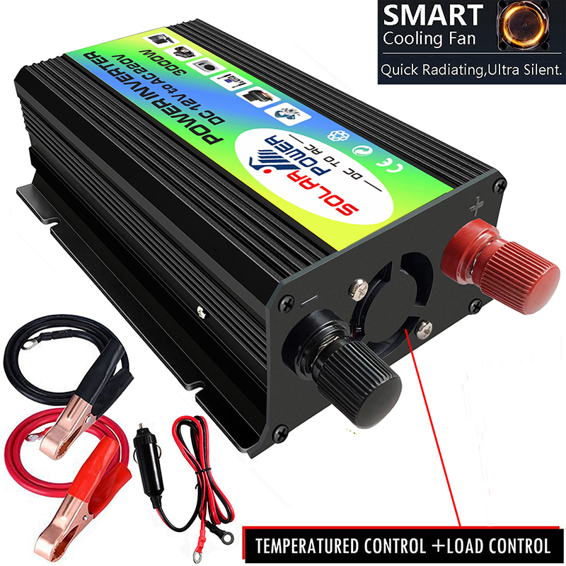 

3000W Peaks Power Car Solar Inverter DC12V TO AC110V/220V Sine Wave Converter Household Camping Outdoor