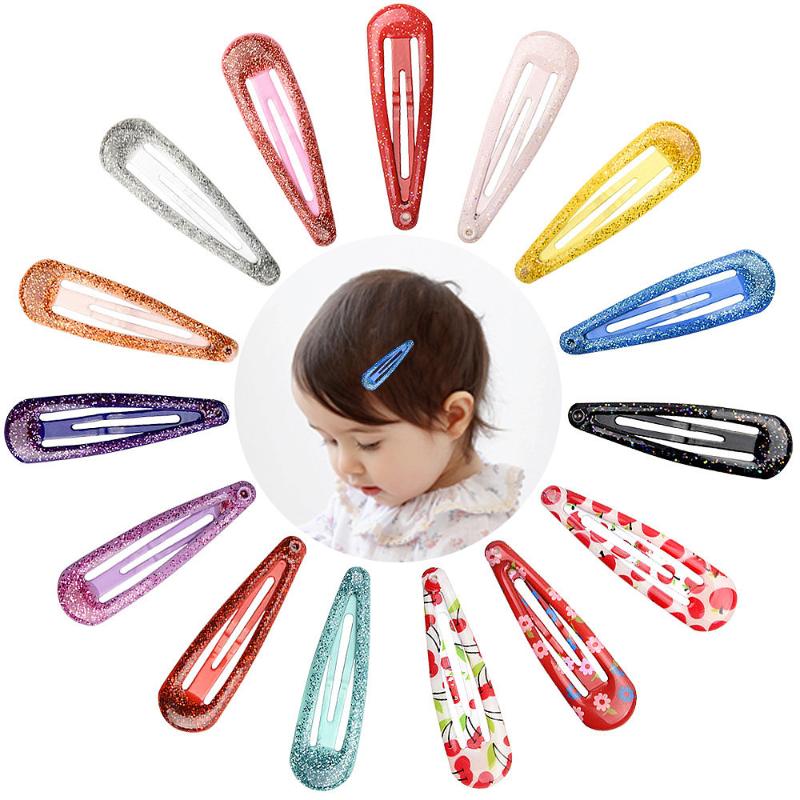 

15PCS Cute Waterdrop Glitter Hair Clips for Girls Fruits Printed Hair Bows Princess Accessories Hairpins Barrettes, 22