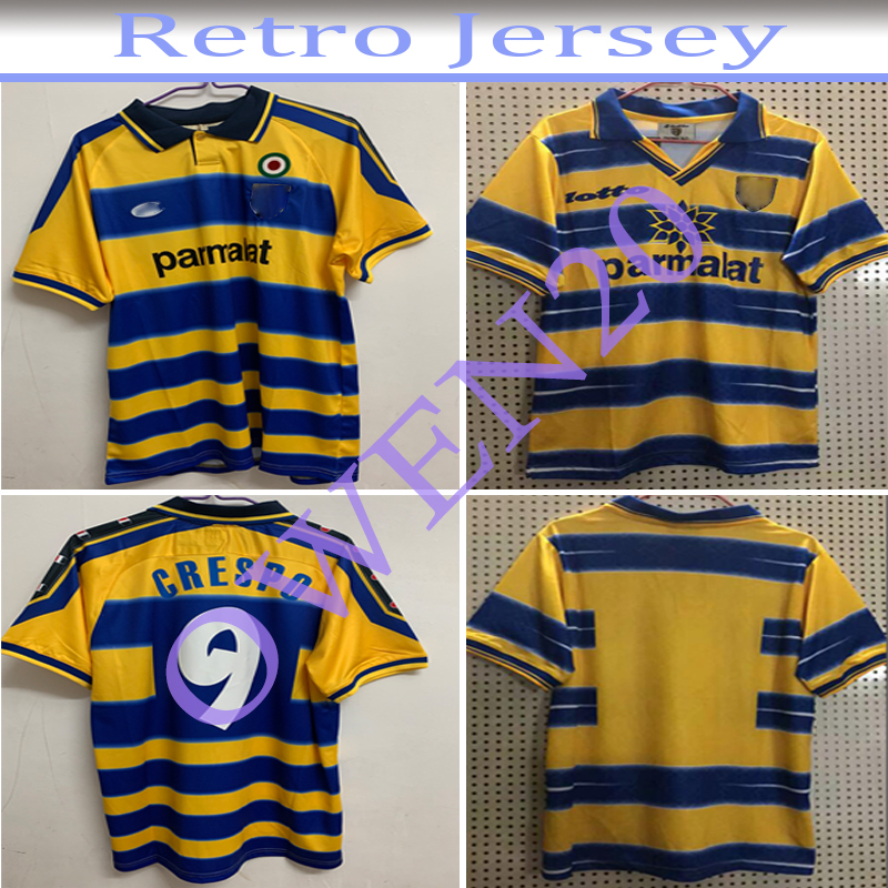 

1998 1999 2000 Parma CRESPO Retro Soccer Jersey 98 99 INGLESE GERVINHO KARAMOH football shirt AMOROSO F.CANNAVARO THURAM ancient maillot