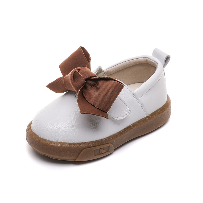 

2020 Autumn Infant Toddler Shoes Baby Girls Leather Shoes Soft bottom Non-slip Comfortable Bow-knot Children Kids Flat, Black