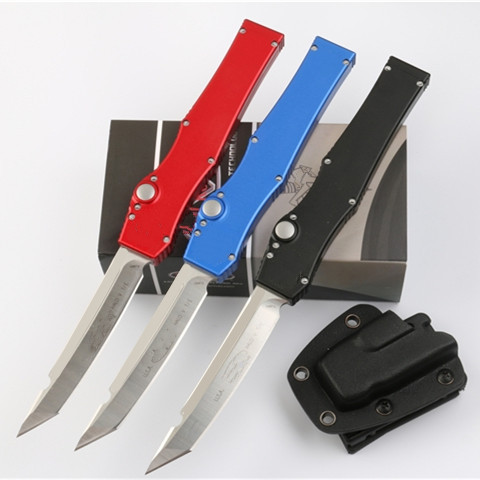 

V single action all black green red blue handle tactical self defense folding customized automatic knife automatic knives auto knife