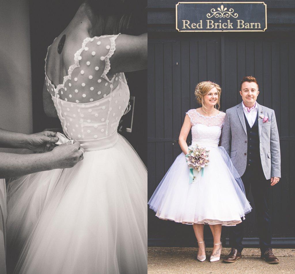 black and white polka dot wedding dress