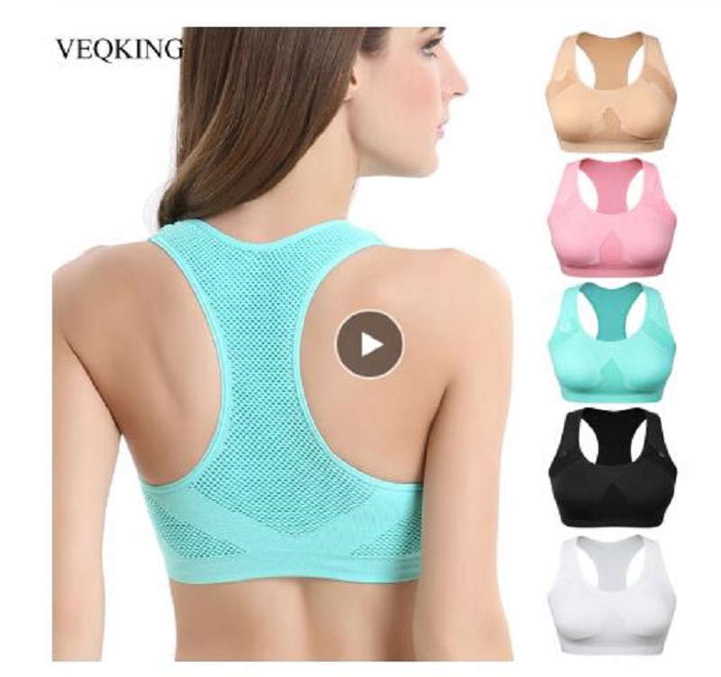 

Women Breathable Sports Bra,Absorb Sweat Shockproof Padded Sports Bra Top Athletic Gym Running Fitness Yoga Sports Tops, Blue