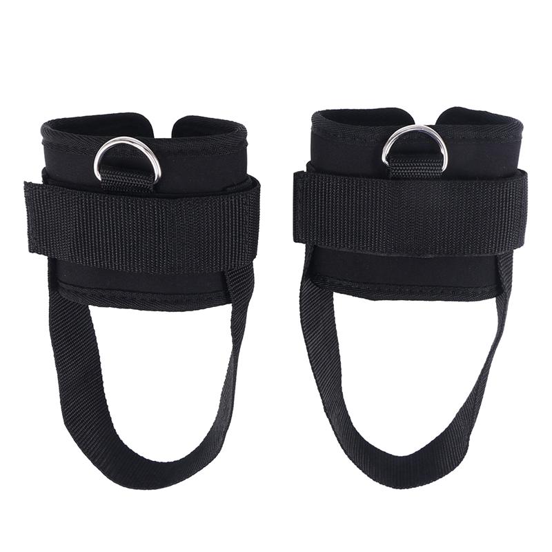 

2pcs Sport Ankle Strap Padded D-ring Ankle Cuffs for Gym Workouts Cable Machines Buand Leg Weights Exercises (Black