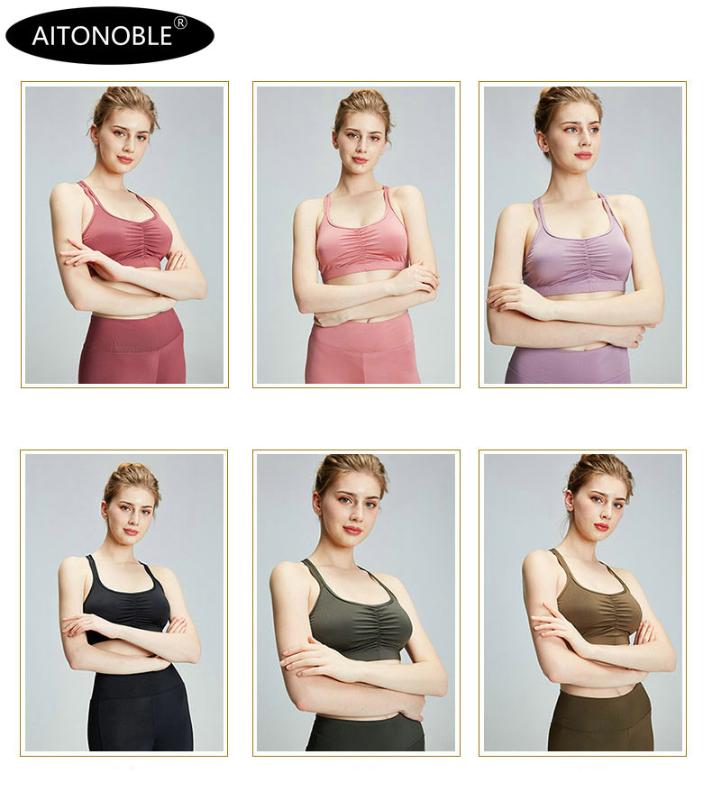 

Aitonoble 2020 Women's Yoga Suit Vest Top Long Pants Sportwear Tracksuit Running Female Ladies Fitness Jumpsuit Sport Bra Set, Green bra