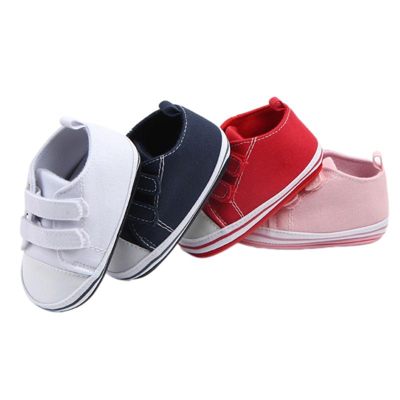 

New Toddler Baby Boys Girls Canvas Sneakers First Walkers Casual Anti-Slip Sole Crib Shoes