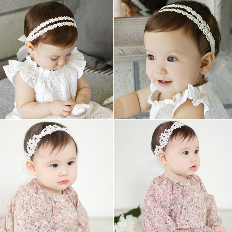 

2020 New Baby Girls Headband Fashion Bow Knot Infant GIrl Bandage Kids Toddlers Head Wrap Hair Band Infant Clothes Accessories, Milky white
