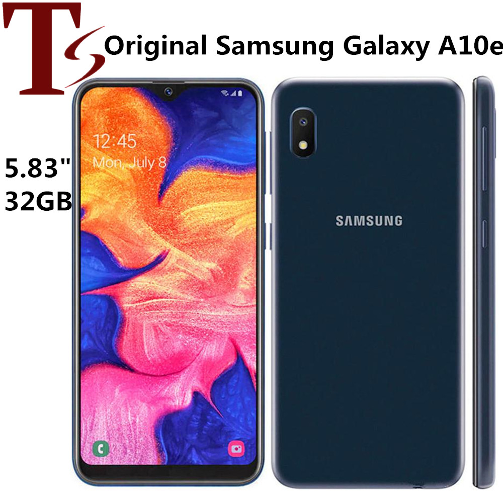 Reformado Samsung Galaxy A10E 5,83 polegadas Octa Core Android 9,0 2 GB de RAM 32 GB ROM 1920x1080 telefones desbloqueados 10pcs