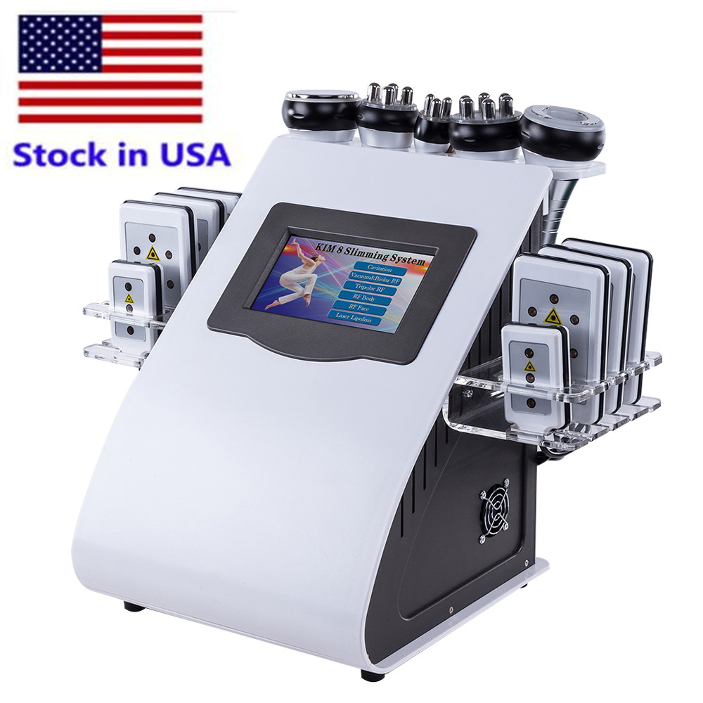 

Stock in USA 6 in 1 Vacuum Laser Radio Frequency RF Removal Fat Body 40K Cavi Lipo Slimming Ultrasonic Liposuction Cavitation Machine