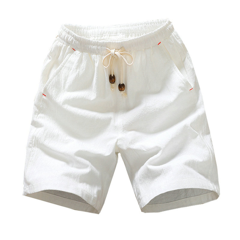 

2020 Summer New Cotton Shorts Loose Men's Casual Shorts Black White Drawstring Waist Solid Bermuda Shorts Men Plus Size 4XL 5XL, Dark green