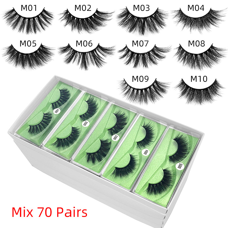 

eyelashes natural long 3d mink lashes hand made false eyelashes full strip lashes makeup fake eyelashes 70 pairs DHL