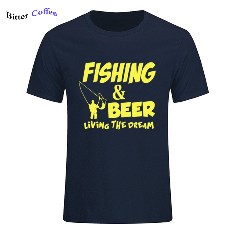 

Fishings Match T-Shirts Fishinger Beer Fish Living The Dream Fisherman Printing T shirt Sporter Flying Fresh Fun Gift Tees Shirt