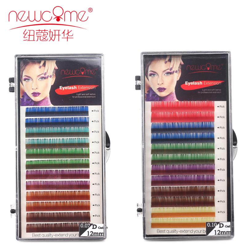 

C/D 0.07/.0.1 Colors Korea Silk Volume Eyelash Extension 10/11/12 mm 3D Natural Long Color Eye Lashes