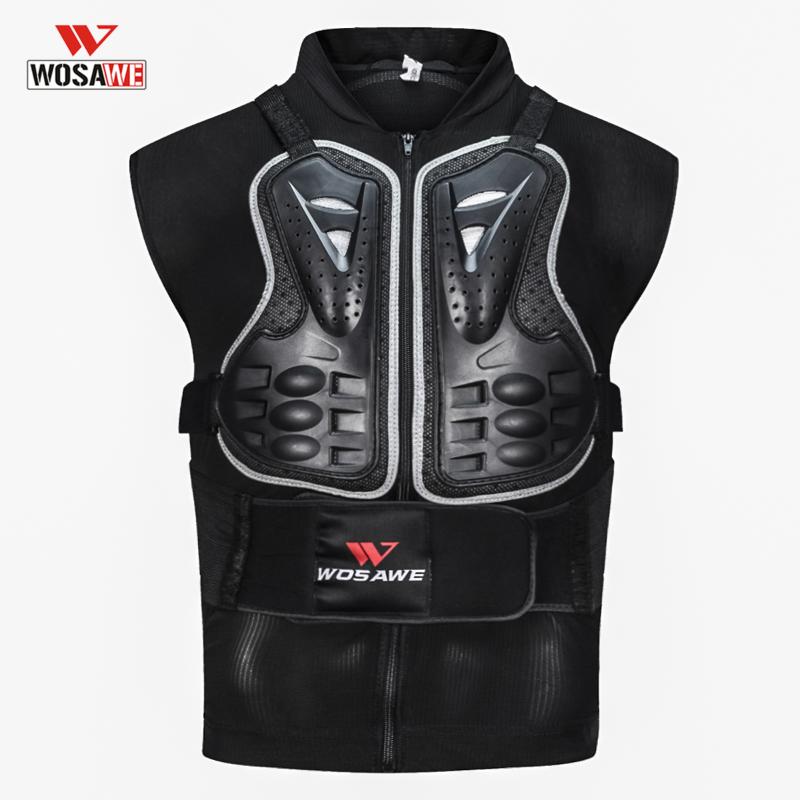 

WOSAWE Motorcycle Armor Body Armor motos Jacket Chest Back Shoulder Protector Gear Men Sleeveless Motorcross Vest Armored Girder