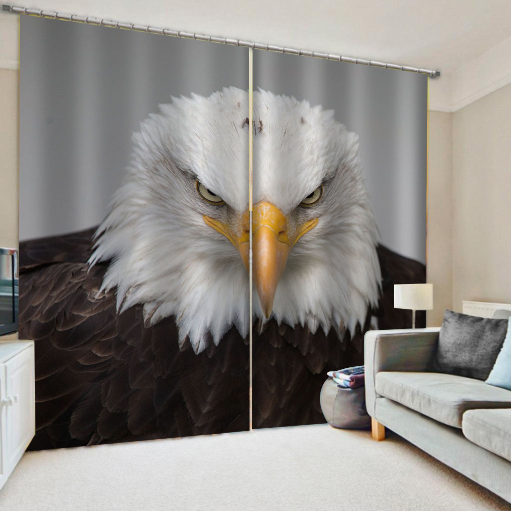 

Decoration curtains big birds curtains Window Blackout Luxury 3D Curtains set For Bed room Living room