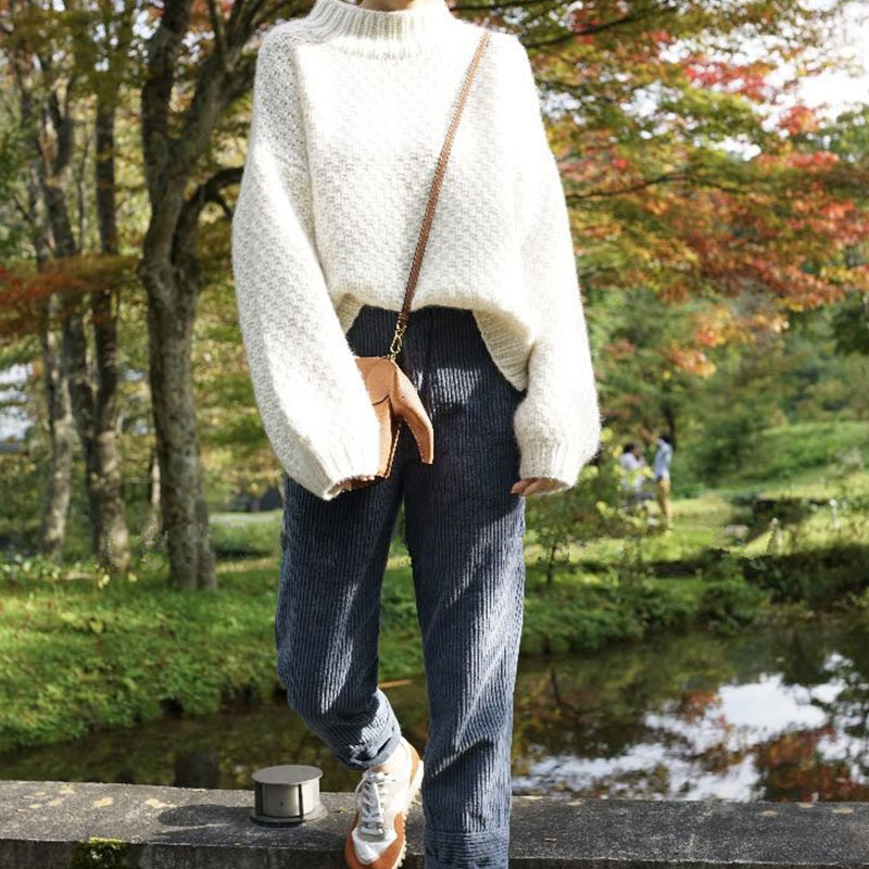 

2020 New Autumn Women Pure White All Match Sweater Female Leisure Long Sleeve Ladies Commute Pullovers Girl High Quality Top