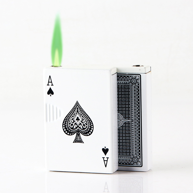 

Funny Playing Cards Torch Lighter Metal Jet Turbo Butane Refillable Gas Lighter Windproof Lighter Funny Toys Creative Gadgets For Men
