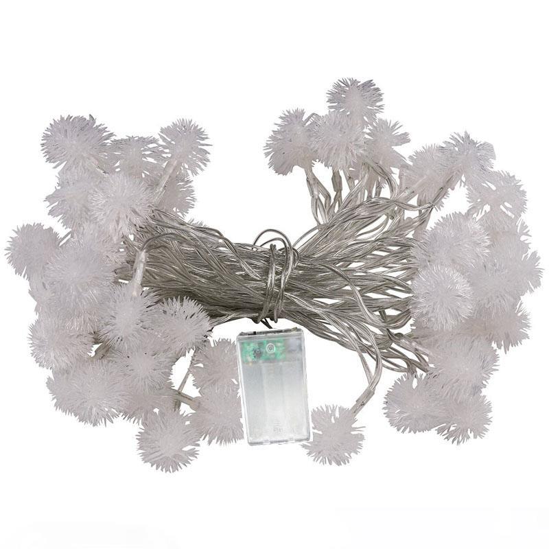 

LED Snowball String Lights Snow Flakes LED fairy Lights 20led 40led Holiday Wedding Party Decoration Lighting Battery powered