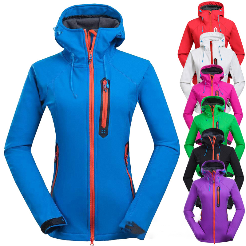 

WOMEN' Outdoor Climbing Casual Sports Raincoat Jacket Soft Case Jacket Sports Hoodie Mountaineering, Purple