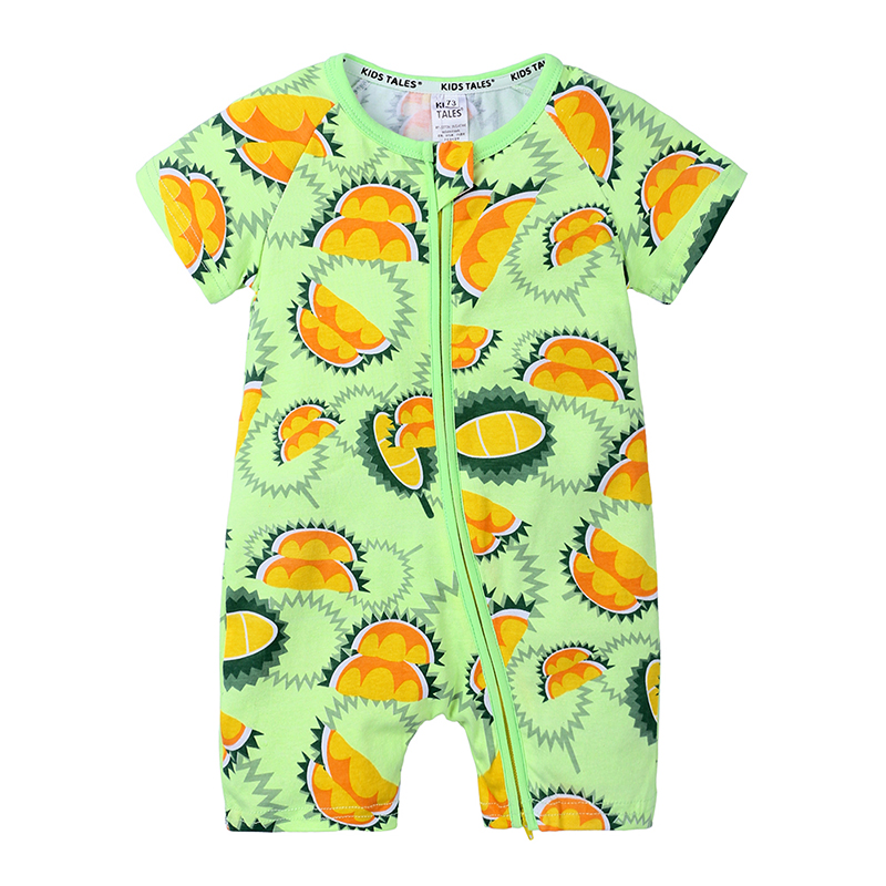

Summer baby boys and girls clothes cotton Jumpsuit Short sleeve Fruit Print Roupas for Baby Body suits kids rompers DBR283, As photo