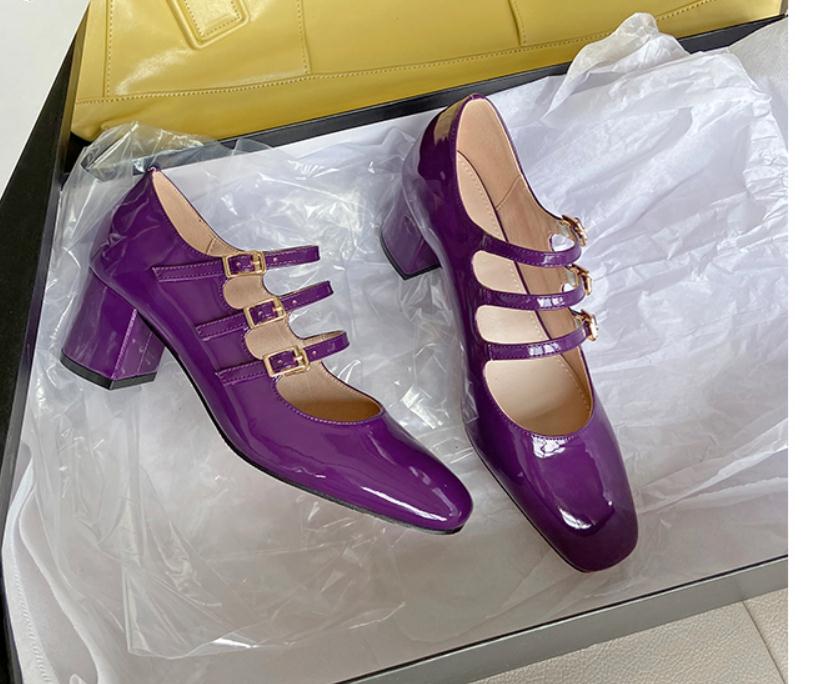 

2020 Spring and Autumn with New style fashion High heel Coarse heel Square head Women's shoes@NM3, Black