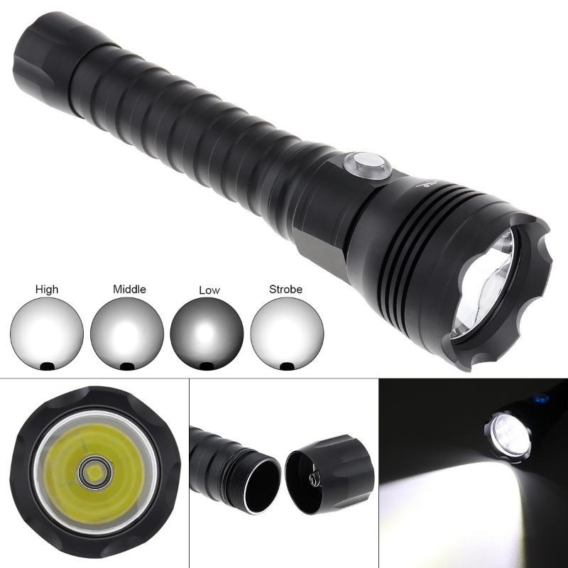 

Waterproof 4000 Lumens XHP70.2 LED Black Underwater 100M Diving with 4 Modes Light for Professional Diving