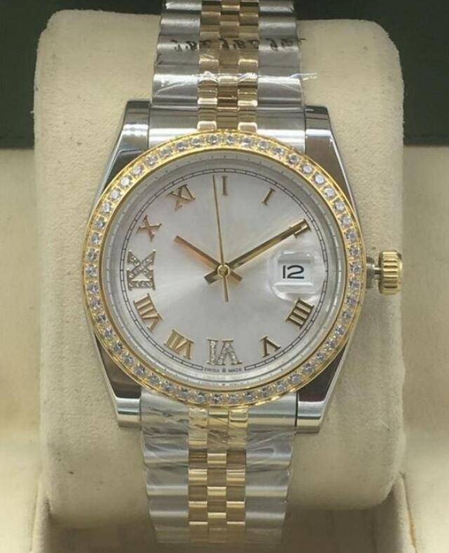 

New Fashion Women Watch Automatic Mechanical Watch 36mm Luxury watches Diamond Stainless Steel Wristwatches Lady Girl Wrist watch, With sapphrie glass