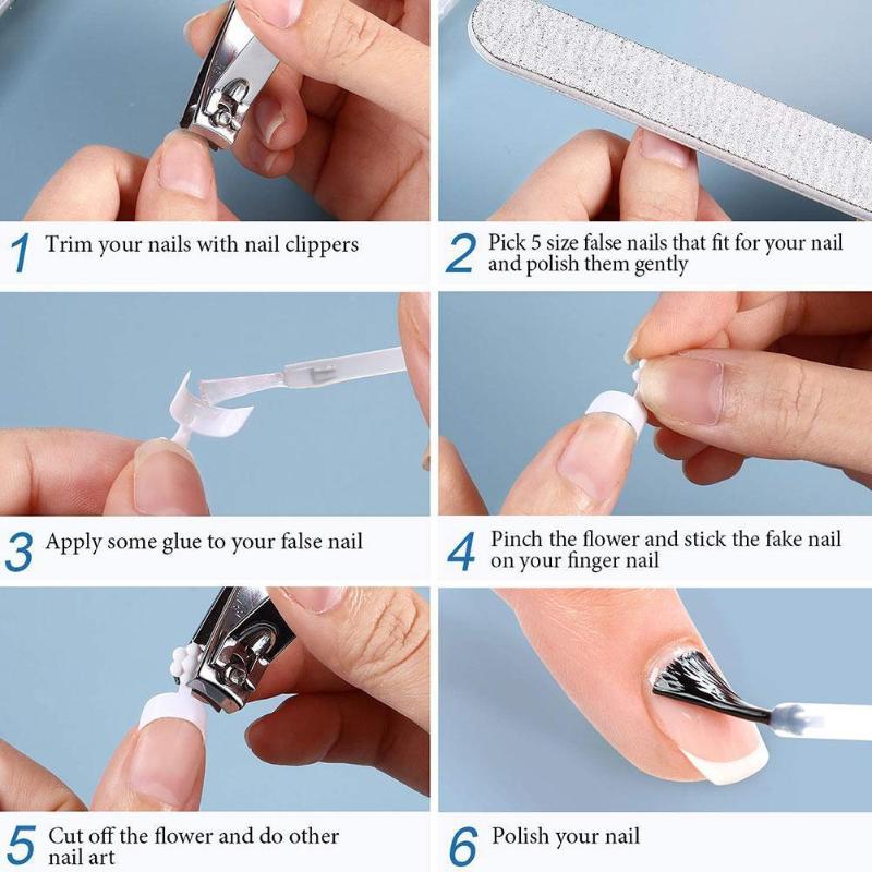 

1 Box 100pcs Half Cover False French Nail Art Artificial DIY Design Manicure Set Tool Chip-Proof Acrylic Kit V0E0